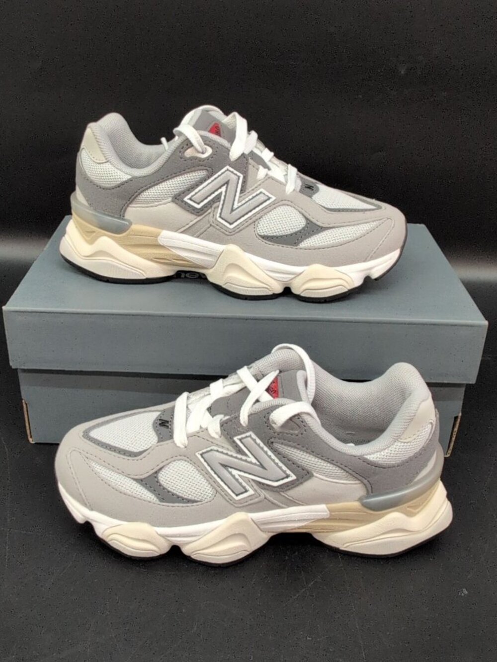 New Balance 9060 Lace Up Kid's Sneaker Shoes US 3 M Grey PC9060GY